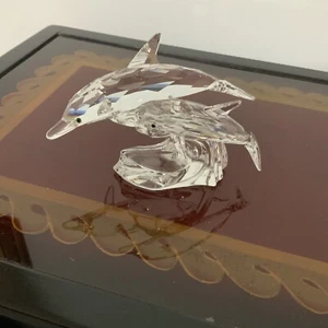 Swarovski Crystal Lead Me Dolphins Figurine Annual Edition Club 1990 Signed - Picture 1 of 9