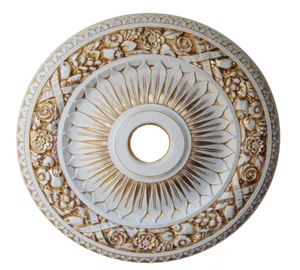 24" ROUND CHANDELIER CEILING MEDALLION ANTIQUE BOUQUET FOYER DINING ROOM BEDROOM - Picture 1 of 2