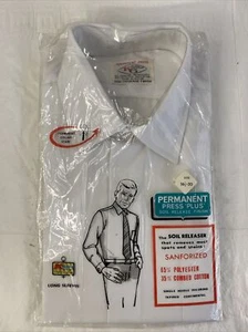 Algodón peinado de poliéster K6 sanforizado K-Mart 161/2-33 Deadstock vintage - Imagen 1 de 9