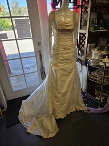Maggie Sottero Couture Wedding Gown Champagne Sz 10 Unaltered Rhinestone/Crysta - Picture 1 of 7