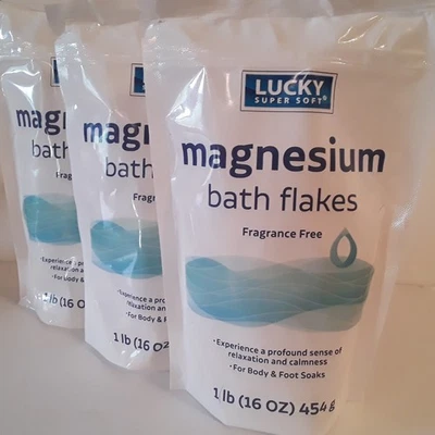 Copos de baño de magnesio - Lote de 3 bolsas de 16 oz sin fragancia Foto 1 de 4