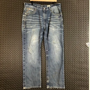 Pantalones de mezclilla vaqueros estilo occidental azul pierna recta Ariat para hombre talla 36X32 - Imagen 1 de 9