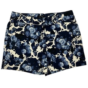 The Limited Womens Dress Shorts Sz 10 Blue & White Floral 5” Inseam with Pockets - Picture 1 of 9