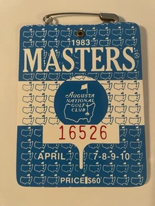 1983 BIGLIETTO DISTINTIVO MASTERS AUGUSTA NAZIONALE GOLF PGA SEVE BALLESTEROS VINCE - Foto 1 di 2
