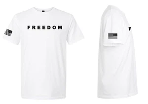 Camiseta Freedom, Camiseta Charlie Freedom Patriótica Bandera de Estados Unidos (impresión bandera en el brazo) - Imagen 1 de 6