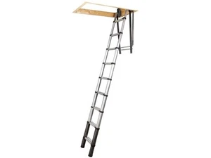 Teleskopische Dachbodentreppe, verstellbare Länge 2,3 - 2,7m, Aluminium - B - Bild 1 von 2