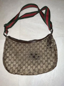 Gucci GG Canvas Sherry Line Shoulder Bag Beige/Brown Used - Picture 1 of 12