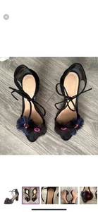 Loeffler Randall suede floral print sandals - Picture 1 of 6