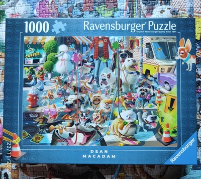 Ravensburger The Dog Walker  1000 Piece Dean Macadam Jigsaw Puzzle Used Complete - Image 1 of 4