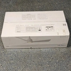 Minka Lake Shore 52" Ceiling Fan  DC Motor LED Remote Control Flat White Finish - Picture 1 of 7