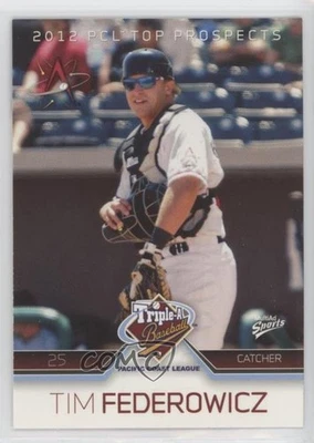 2012 MultiAd Sports Pacific Coast League Top Prospects Tim Federowicz Rookie RC - Image 1 of 2