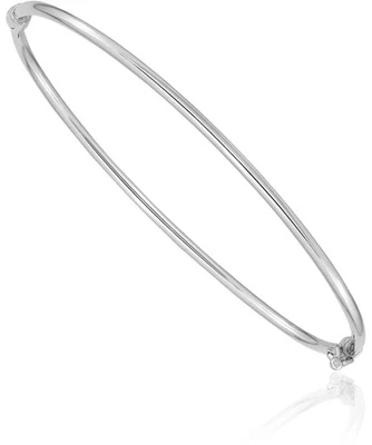 14K Solid White Gold Hinged Bangle Bracelet - Image 1 of 4