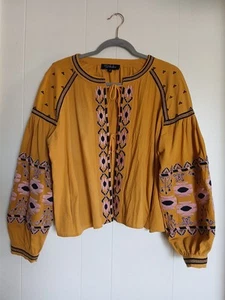 Anthropologie R&D Koko Chaqueta Atada/Top Boho Campesino Bordado Talla Mediana Bonita - Imagen 1 de 12