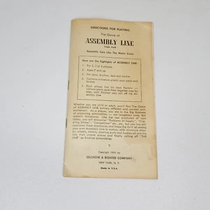 Vintage 1953 Fließband Brettspiel Selchow & Righter Ersatzanleitung - Bild 1 von 2