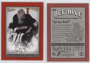 2006-07 Upper Deck Bee Hive Red Facsimile Signatures Jean-Sebastien Giguere #100