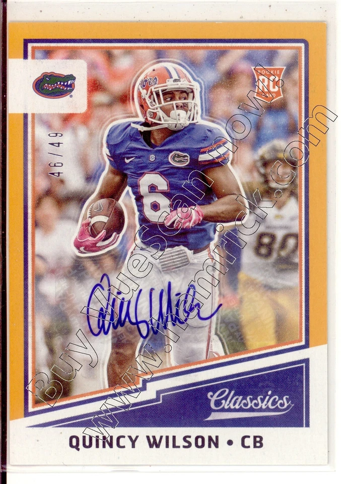 quincy wilson rc rookie draft auto autograph florida gators uf college #/49 2017 - Image 1 of 1