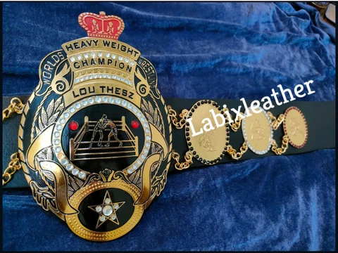 LOU THESZ HEAVYWEIGHT CHAMPIONSHIP BELT 2MM ZINC ADULT SIZE Cover