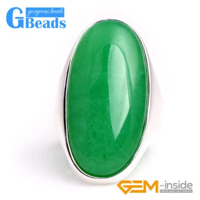 Anillo base plata tibetana cuentas piedra ovaladas joyería de moda envío gratuito 16x36 mm Foto 1 de 4