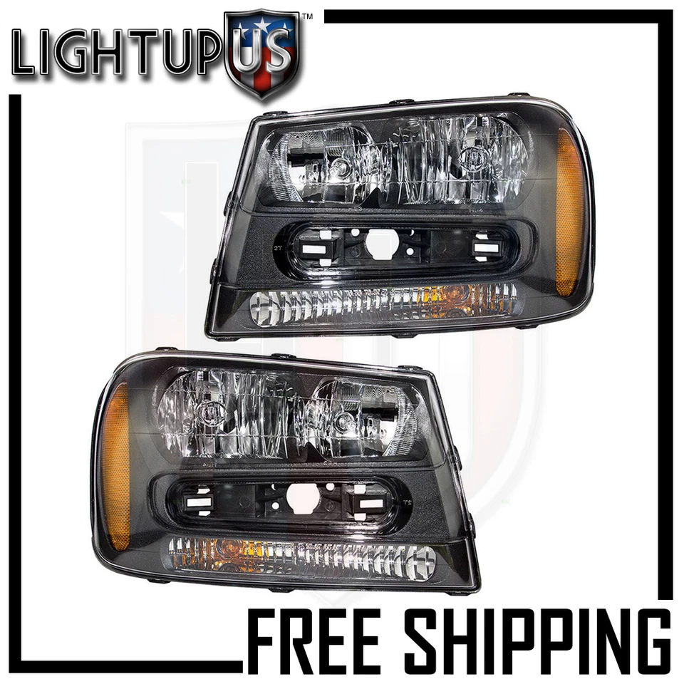 Headlights Headlamps Pair Left right set for 02-09 Chevrolet Trailblazer - Image 1 of 1