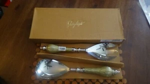 Julia Knight Peony 11" Salad Serving Set Toffee( New) - Picture 1 of 6