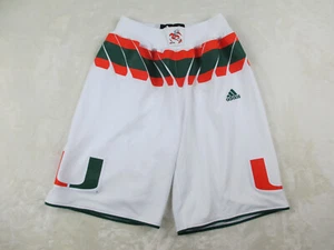 Miami Hurricanes Shorts Mens Small White UM Adidas Team Issued Basketball NCAA* - Picture 1 of 13