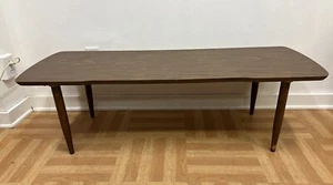 Vintage COFFEE TABLE Mid Century Modern wood brown retro surfboard danish 50s - Picture 1 of 19