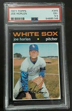1971 Topps No 345 Joe Horlen Chicago White Sox Baseball Card PSA 5.5