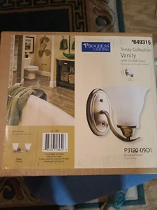 Progress Lighting 649315 Trinity 1-Light Nickel Transitional Vanity Light - Picture 1 of 4