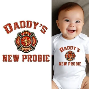 Body Bebé - Nuevo Papá Probie Bombero Ropa Bebé para Bebés - Imagen 1 de 8