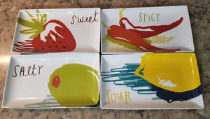 Crate & Barrel SALTY SOUR SPICY SWEET rechteckige Vorspeisenteller (4er Set) - Bild 1 von 3