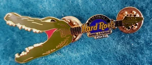 TAMPA HOTEL CASINO GREEN ALLIGATOR GATOR HEAD FLYING V GUITAR Hard Rock Cafe PIN - Picture 1 of 1