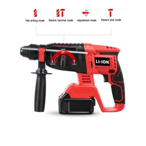 Cordless Brushless Electric Pick Hammer Drill Combo Kit with 2 Battery & Charger - Picture 1 of 13