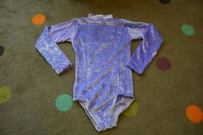 Lilac Velour turtle neck keyhole back long sleeve dance leotard - all sizes - Image 1 of 2
