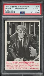 1965 DONRUSS FREDDIE & THE DREAMERS DEREK CLOSEUP ON BIKE CANADA #25 PSA 6 - Picture 1 of 2