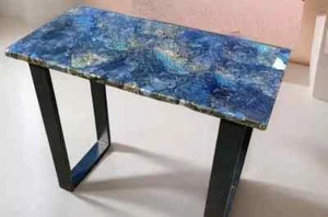Handcrafted Labradorite Slab Dining Table Top Random Crystal Living Room Decors - Picture 1 of 4