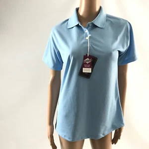 UltraClub Damen Cool & Dry Poloshirt Gr. M blau feuchtigkeitsableitend Polyester  - Bild 1 von 6