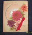 Vintage MOTHER'S DAY Card, 1949 Nat'l Ptg Co 6152 ; Silver Foil w/Dahlia, PINK