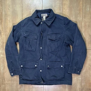 Duluth Trading Military Field Jacket Mens M Navy Blue Drab Ripstop Full Zip - Picture 1 of 5