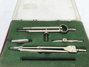Vintage Drafting Tool Kit Instrument Set Compass Made in Germany with Case - Picture 1 of 7