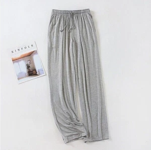 Herren Lang Schlafhose Pyjamahose Bequem Lose Schlafanzughose Nachtwäsche Hosen - Bild 1 von 20