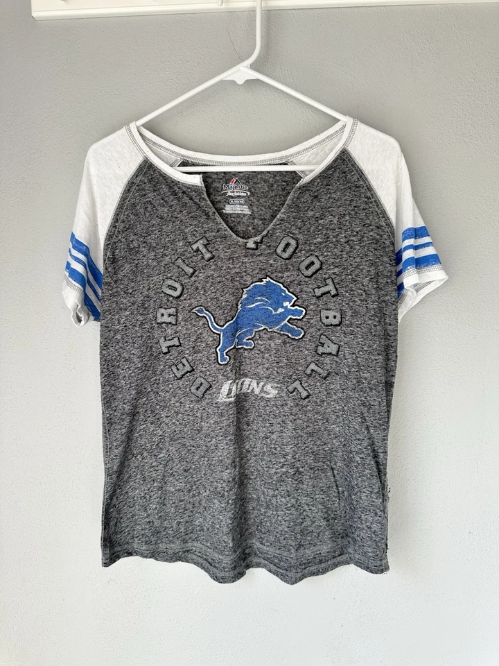Женская футболка с коротким рукавом Detroit Lions футбол серый размер XL - Изображение 1 из 4
