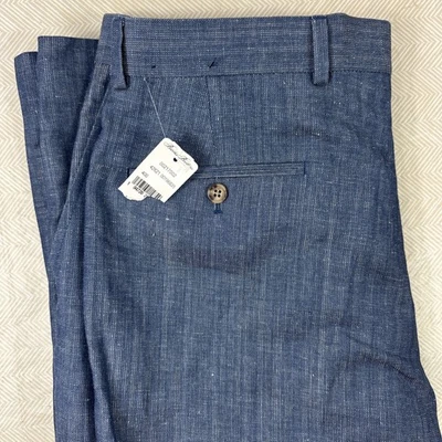 NEW Brooks Brothers Linen Wool Pants Mens 36/32 Regent Fit Blue - Image 1 of 4