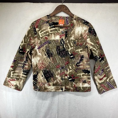 Chaqueta de jean para mujer con estampado integral 10 arte azteca tribal occidental elástica Foto 1 de 4