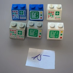 Lego: 6 mattoncini stampati mattoncini inclinati spazio - Foto 1 di 1