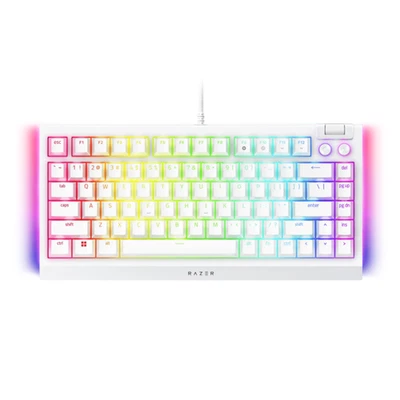 Razer BlackWidow V4 75% Mechanical Gaming Keyboard (Orange Switch) White US - Image 1 of 4