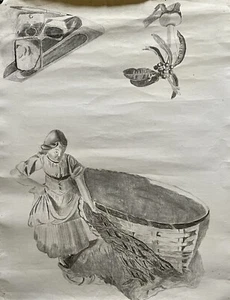 SEIS dibujos pastel originales bodegones firmados G.B.E. 1921, antiguo vintage - Imagen 1 de 7