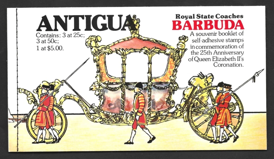 ANTIGUA BARBUDA     25th ANNIVERSARY OF CORNATION QUEEN ELIZBETH II BOOKLET 1 - Image 1 of 1