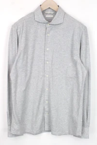 SUITSUPPLY Men Shirt 43/ 17/44/ 17 1/2 Light Grey Melange Extra Slim Pure Cotton - Picture 1 of 7