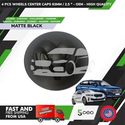 4 PIEZAS TAPAS CENTRALES LLANTAS 63MM / 2.5 DODGE - RAM 1500 DURANGO. Foto 1 de 4