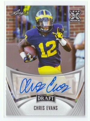 Bengals CHRIS EVANS 2021 Leaf Draft AUTO Rookie RC Autograph Michigan Wolverines - Image 1 of 2